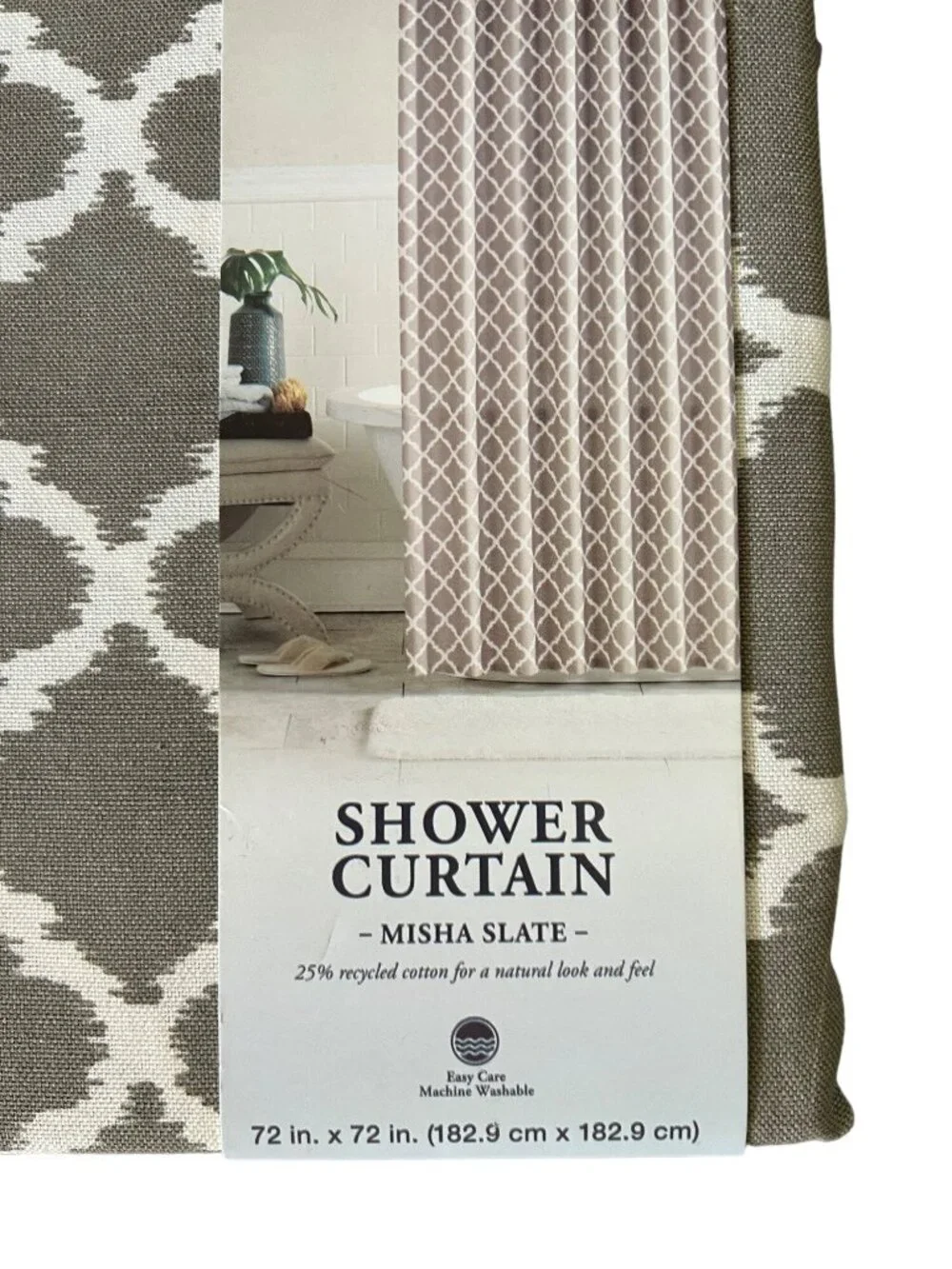 Misha Slate Diamond Pattern Shower Curtain